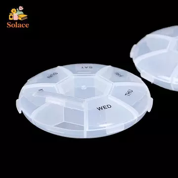 (TFT) Hộp đựng thuốc tròn 7 khe tròn hàng ngày Hộp đựng thuốc viên hàng tuần Bộ chia thuốc MỚI