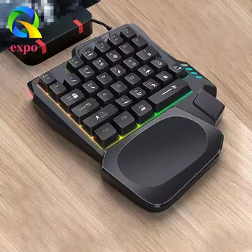EXPO LIMIT Bàn Phím Một Tay, Bàn Phím Tay Đơn Mini Dạ Quang, Bàn Phím Numpad Tay Đơn 3 Màu Đèn Nền 35 Phím Bàn Phím Cơ Chơi Game Có Dây Laptop