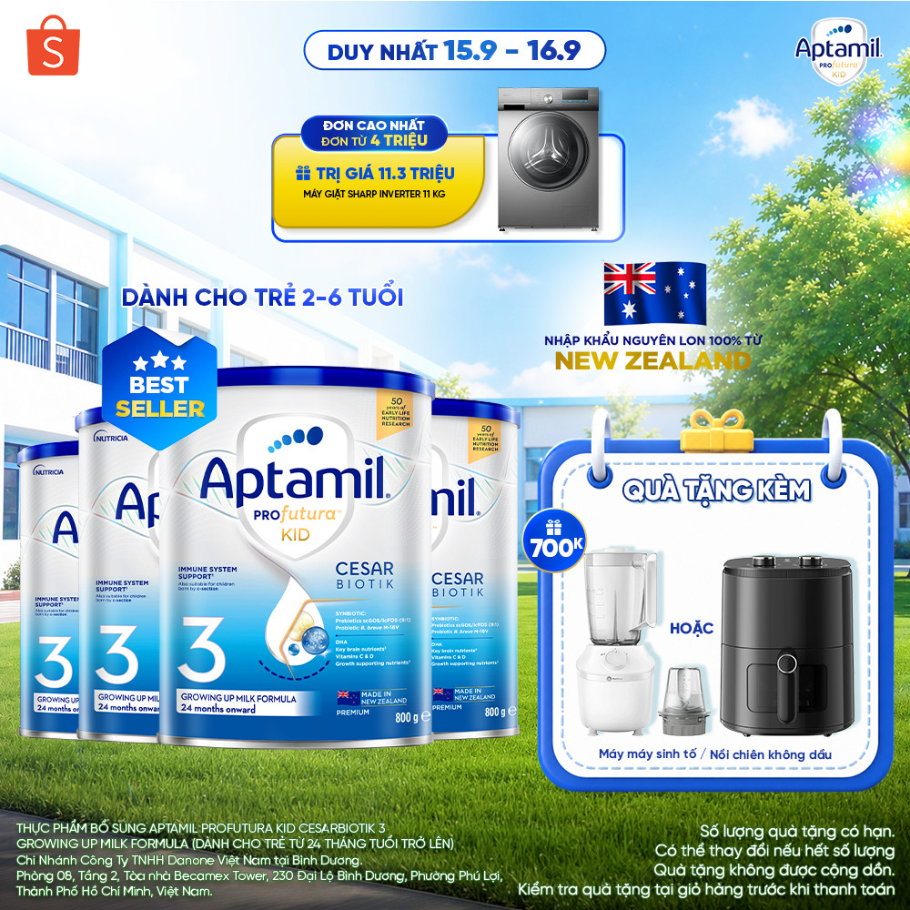 [MUA KÈM DEAL SỐC] CB4 Sữa bột Aptamil Kid Cesarbiotik New Zealand số 3 - Synbiotic đặc chế