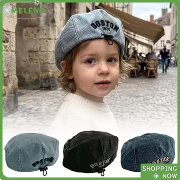 Mũ nồi cho bé MELENE, Mũ lưỡi vịt thêu chữ Denim cho trẻ em, Mũ lưỡi vịt chống nắng chất lượng cao Mũ lưỡi trai có thể điều chỉnh thoáng khí cho trẻ sơ sinh bé trai bé gái