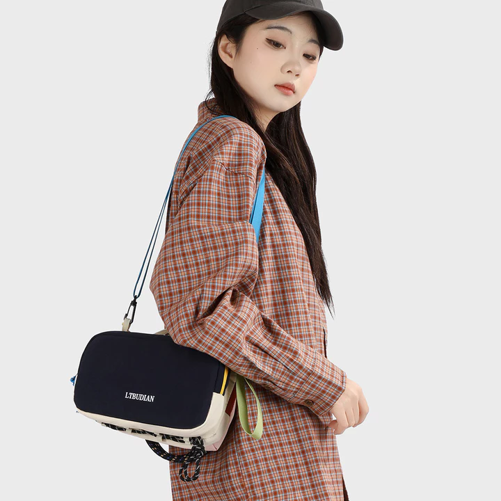 [ANCO] Túi xách nữ xuyên biên giới mùa hè 2026 Túi đeo vai Nylon Nữ phiên bản Hàn Quốc dễ thương Phù hợp với phong cách Dopamine Túi vuông nhỏ Túi đeo chéo thời