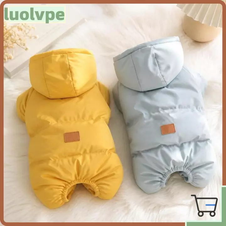 Áo khoác đi bộ đường dài cho chó LUOLVUO, Quần áo ấm áp cho chó sang trọng mùa đông, Bộ đồ liền thân chó dày dặn có thể điều chỉnh dễ thương cho chó mèo