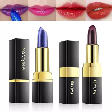 Bộ 2 Son Môi Magic Black Blue Blue, Son Môi Đổi Màu Shimmer (Xanh Đổi Màu Hồng, Đen Đổi Thành Đỏ Gạch), Son Dưỡng Môi Dưỡng Ẩm Tự Nhiên Labiales Magicos Nutritious L