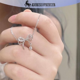 Onetimingfine Thời Trang Hai Lớp Nơ Mặt Dây Chuyền Vòng Cổ Dành Cho Nữ Cô Gái Thanh Lịch Đa Năng Vòng Cổ Xương Đòn Dây Chuyền Phụ Kiện Trang Sức VN