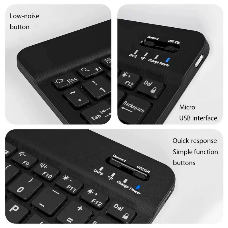 Bàn phím Bluetooth không dây đa năng Mini 10 Inch Bộ chuột không dây cho Android / ios / iPad 11th A16 Tấm lót máy tính bảng thứ 10