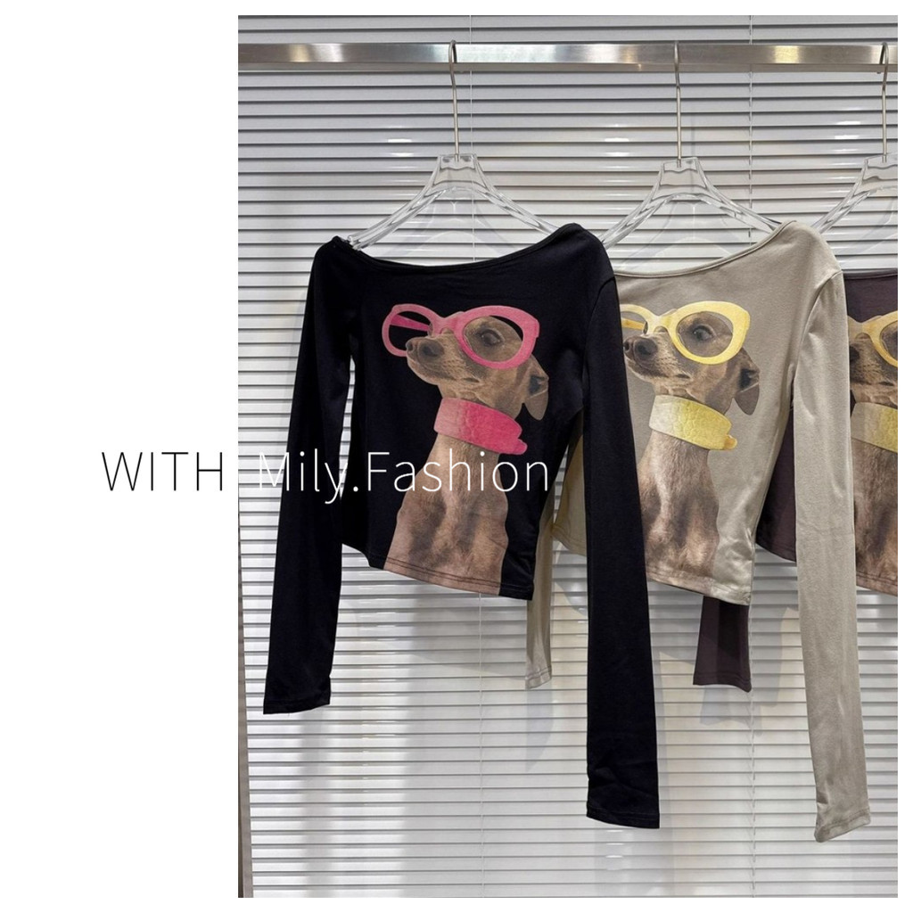 Milyfashion Áo Sweater Lông Cừu Đức, Phong Cách Cartoony In Hình Ngang Vai, Ấm Áp Thu Đông
