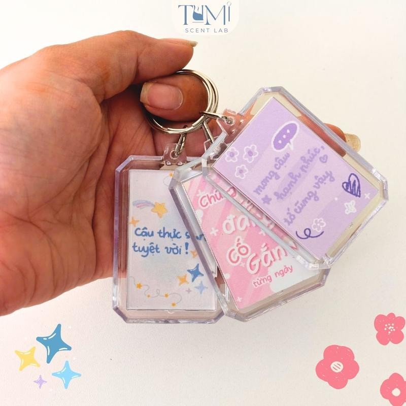 Quà Tặng 20/10, Móc Khoá Thông Điệp, Lời Nhắn Truyền Động Lực, KeyChain Treo Balo, Chìa Khoá Siêu Dễ Thương, Tặng Mẹ, Ng