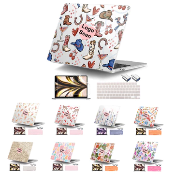 Ốp lưng in hình cứng pha lê 5 in1 cho MacBook 2025 M4 M3 M2 Air 13 A2681 A3113 A3240 Air 15 "A2941 A3114 A3241 Air 13 ” A2337 M1 A2179 vỏ bàn phím + Bảo vệ màn hình + 2 OTG