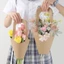 12 Túi Quà Tặng Giấy Kraft Có Cửa Sổ Xem, Hai Kích Cỡ Cho Hoa Tươi / Bó Hoa Nhân Tạo, Thiết Kế Mộc Mạc Cầm Tay Chắc Chắn