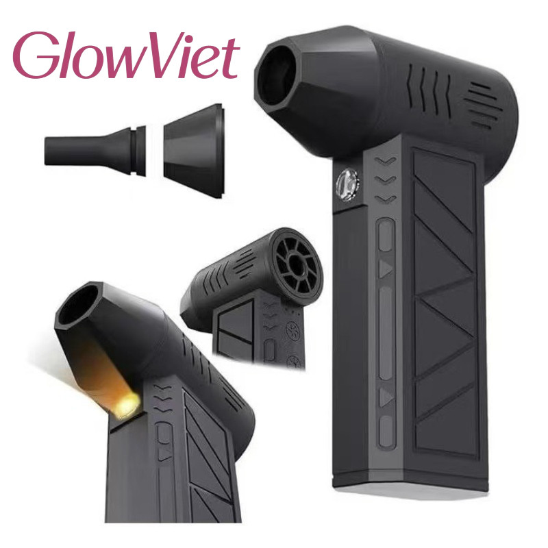 Máy Thổi Bụi Turbo 130000 RPM - Gió 52m/s Mạnh, Đèn LED, Dùng Cho Dọn Nhà & Ô Tô