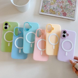 Kẹo Màu Matte Jelly Ốp Lưng Điện Thoại iPhone 17 16 15 Pro Max 17 Air 16 15 Plus Từ Tính 2 Trong 1 Bao