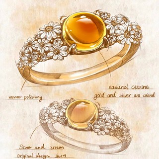 Nhẫn nữ hoa cúc hổ mắt đá, phong cách vintage thu đông
