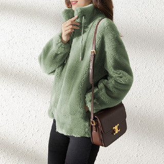 Áo Khoác Chui Đầu Sherpa Phù Hợp Mùa Đông Và Xuân Thu, Chất Liệu Polar Full-Zip Sang Trọng Màu Trơn