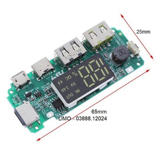 Mạch Không Giới Hạn Sạc Nhanh QC 3.0, Có LCD, Led Dual USB, Type-C, Hỗ Trợ Đa Giao Thức Sạc, DIY Power Bank