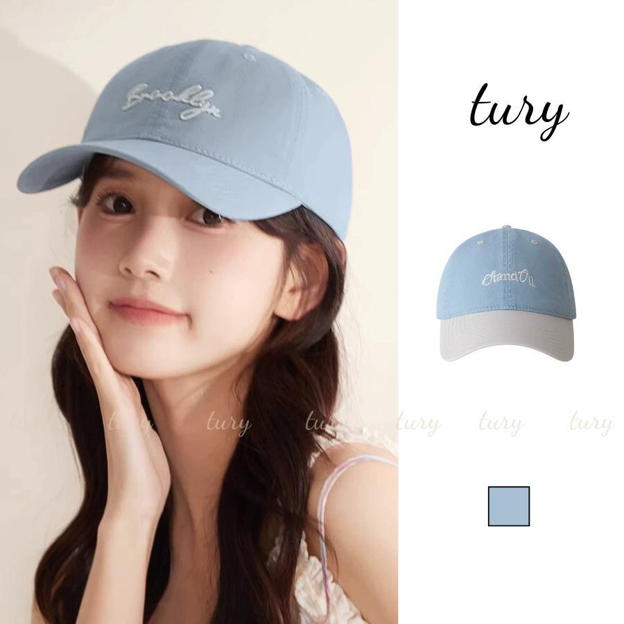 Nón Kết Unisex Nam Nữ - Tury - Mũ Lưỡi Trai Phối Nền Xanh Họa Tiết Đơn Giản - MLT061