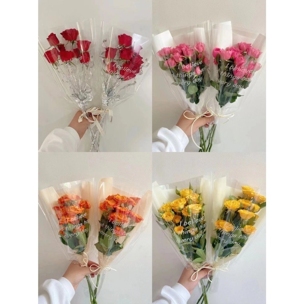 [HỎA TỐC HCM] [Set 10c] Túi BÓNG KÍNH IN CHỮ Đựng Bó Hoa , Trong Suốt 2 Mặt, In Chữ Tiếng Anh, Nội Dung Ý Nghĩa......