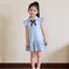✿ Bé Gái Hàn Quốc Preppy Cổ Đầm Ngọc Trai Nơ Xù Viền Thường Ngày Mùa Hè Thoáng Khí Trang Phục Đi Học