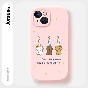 JURSUE Ốp lưng dễ thương đẹp hoạt hình độc lạ ngộ nghĩnh nữ chống sốc chống bẩn mềm cho iPhone 17 Air 16 15 14 13 12 11 PRO MAX SE 2020 X XR XS ip 8 7 Plus kute MZ506815Q
