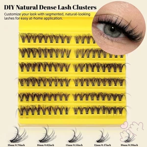 DIY Cụm dày đặc tự nhiên Lông mi giả 10-18mm D Curl Sợi tổng hợp màu đen cho thủ công