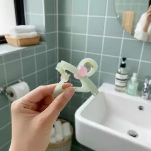 MJnmc Nữ Hình Bầu Dục Rỗng Ra Tóc Móng Vuốt Kẹp Hạt Hồng Nhẹ Không Trượt Phong Cách Pháp Cho Ngày Đêm Mới