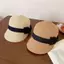 MJnmc Mùa Hè Mũ Rơm Cho Nữ Du Lịch Ngoài Trời Đi Biển Kỳ Nghỉ Mũ Vintage Nơ Mũ Bé Gái Pháp Flat Top Tấm Che Nắng Mũ Mới