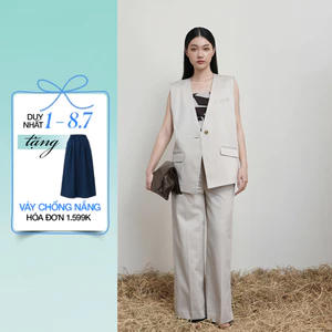 Set lẻ Áo khoác gile EOWG01082 (Gilet jacket) - Quần tây ống rộng EQG01072 (Wide-leg slit trousers)