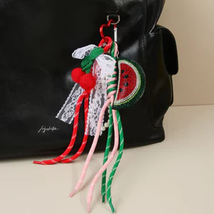 Handmade Cherry Dưa Hấu Nút Thắt Lưng Túi Mặt Dây Chuyền Hợp Thời Trang Phụ Kiện Độc Đáo
