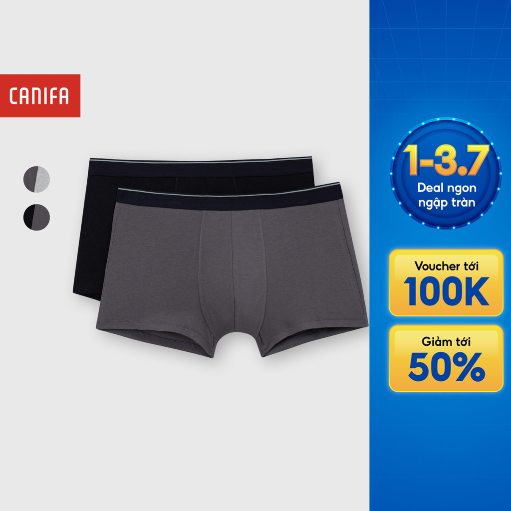Combo 2 quần sịp đùi nam CANIFA dáng boxer 8US25A010