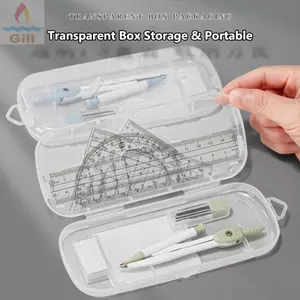 GILL 8 Cái / bộ Thước La Bàn Bộ, Tẩy Thước Thẳng Thước Đo, Bộ Nhựa Trong Suốt Đa Năng Dụng Cụ Vẽ Vuông Học Sinh