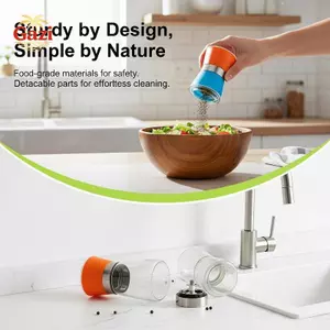 Máy xay tiêu & muối lõi gốm có thể điều chỉnh bằng thép không gỉ tiện dụng để gia vị tiệc tối ngày lễ [VN]
