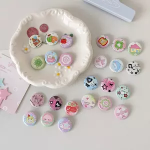 6 Cái Hoạt Hình Dễ Thương Mini Nút Hoạt Hình Huy Hiệu Kawaii Retro Bé Gái Trẻ Em Bapa Túi Đựng Bút Chì DIY Trang Trí Trâm Pin Phụ Kiện VN