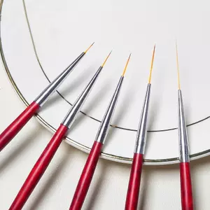 Bàn chải móng tay nghệ thuật bằng gỗ Bàn chải lót nghệ thuật làm móng cho chi tiết mỏng Bàn chải lót vẽ mịn Gel UV Sơn sơn móng tay Công cụ thiết kế VN