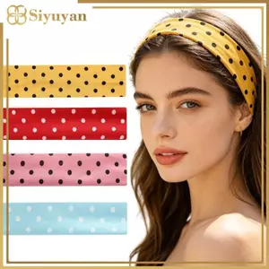 Siyuyan Boho Retro Chấm Rộng Cho Nữ Co Giãn Chống Trơn Trượt Thời Trang Băng Đô Quấn Tóc Chạy Chăm Sóc Da Sử Dụng VN