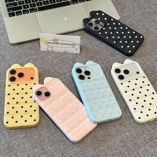 Ốp lưng nhựa mềm áo lông vũ tai gấu cartoon, chống va đập bền lâu iPhone 12/13/14/15/16 Pro Max