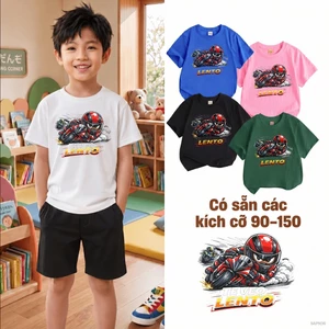 Áo ngắn tay bé trai hình hoạt hình học sinh tiểu học xe đua xe đua họa tiết phong cách Hàn Quốc Mềm mại