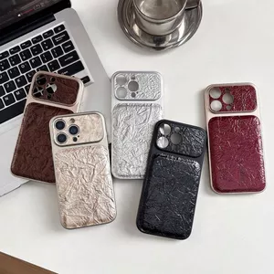 Ốp điện thoại di động iPhone17promax mới giấy nhăn làm mới Apple 16 cặp đôi bảo vệ chống rơi