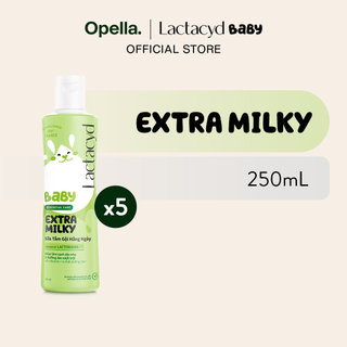 Bộ 5 chai Sữa Tắm Gội Trẻ Em Lactacyd Baby Extra Milky Làm Sạch Dịu Nhẹ và Dưỡng Ẩm Vượt Trội 250ml/chai