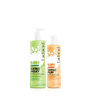 Bộ 1 Sữa Tắm Gội Trẻ em Lactacyd Baby Extra Milky 500ml +1 Lactacyd Baby Active Play 250ml
