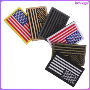 Bộ 6 Miếng Dán Cờ Hoa Kỳ Thêu Cho Quần Áo Các Loại Màu Sắc Vải Twill kevga