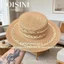 Trà Trắng Qinghuan Raffia Tay Dệt Flat Top Lớn Vành Nữ Phong Cách Mới Mùa Hè Chống Nắng Rỗng Thanh Lịch Mũ