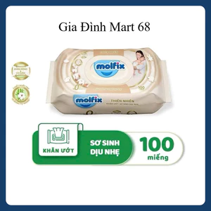 Khăn Ướt Em Bé Molfix 100 Tờ – Mềm Dịu, Không Cồn, Thùng 12 Gói