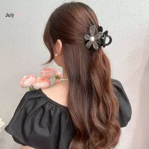JULYHOT Thời Trang Sáng Bóng Kim Cương Giả Hoa Vuốt Tóc Kẹp Mũ Thanh Lịch Đuôi Ngựa Đuôi Ngựa Kẹp Tóc Cho Nữ Phụ Kiện Tóc Massivedeals