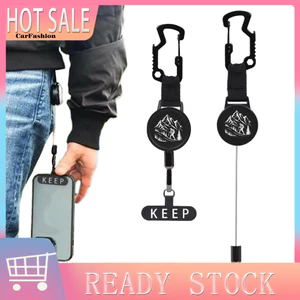 < CarFashion > Giá đỡ điện thoại di động có thể thu vào có dây 60cm – Kẹp thắt lưng chống trộm bằng thép không gỉ để truy cập nhanh Phụ kiện điện thoại an toàn để sử dụng hàng ngày Đi bộ đường dài Đông Nam Á