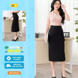 Chân váy bút chì nữ YODY công sở dáng dài, túi vải tuýt si cao cấp CVN7116