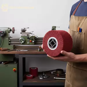 Bánh xe đánh bóng trống GE Bàn chải vẽ dây thép không gỉ chuyên nghiệp Vải không dệt Poly nỉ để đánh bóng bề mặt sơn tự động VN