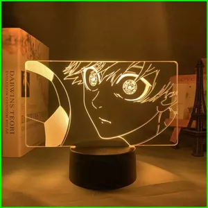 HT3 Khóa Xanh Isagi Yoichi Bachira Meguru Đèn Ngủ Anime 3D Đèn Cảm Ứng Từ Xa LED Sạc USB Cầu Vồng Chiếu Sáng TH3