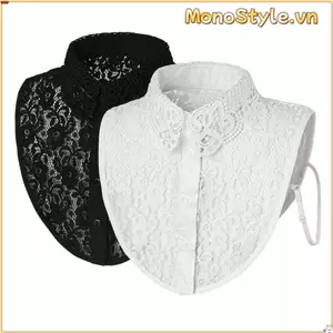 MONOSTYLE Cổ Giả, Cổ Giả Ren Đen Trắng, Phụ Kiện Quần Áo Khăn Choàng Có Thể Tháo Rời Quấn Nữ Bé Gái
