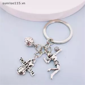 SSVN Trang sức phổ biến Mặt dây chuyền hợp kim Móc khóa sáng tạo và cá nhân Móc khóa phong cách thể thao Bóng chuyền, Tôi yêu quà tặng bóng chuyền.