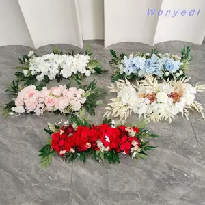 WANYEDI Vòng Hoa Lụa, Hoa Mẫu Đơn Hoa Hồng Mix Chất Liệu Lụa Vòng Hoa, Mô Phỏng Trang Trí Hoa Treo Thiết Kế Nhân Tạo Hoa Phông Nền Trang Trí Hội Trường