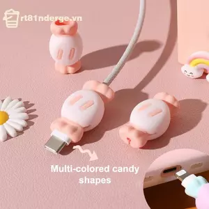 Vỏ bảo vệ cáp dữ liệu silicon GE Bộ sắp xếp cáp 2 trong 1 hoạt hình dễ thương có lưu trữ Phụ kiện sạc Sử dụng du lịch VN